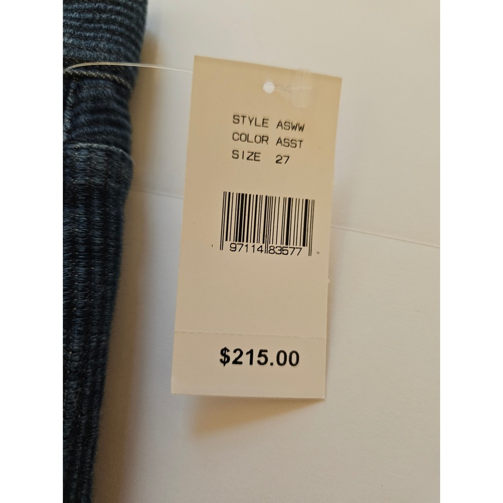 AG Adriano Goldschmied Ex-Boyfriend Slim Jeans Womens 27 Blue Pinstripe NWT - Picture 9 of 9